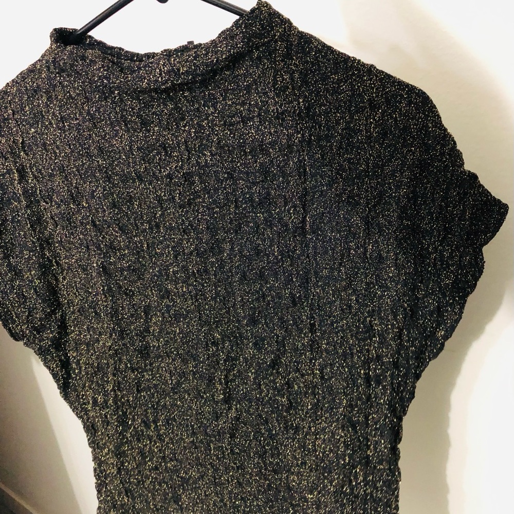 Zara Black and Gold Sparkle Top
